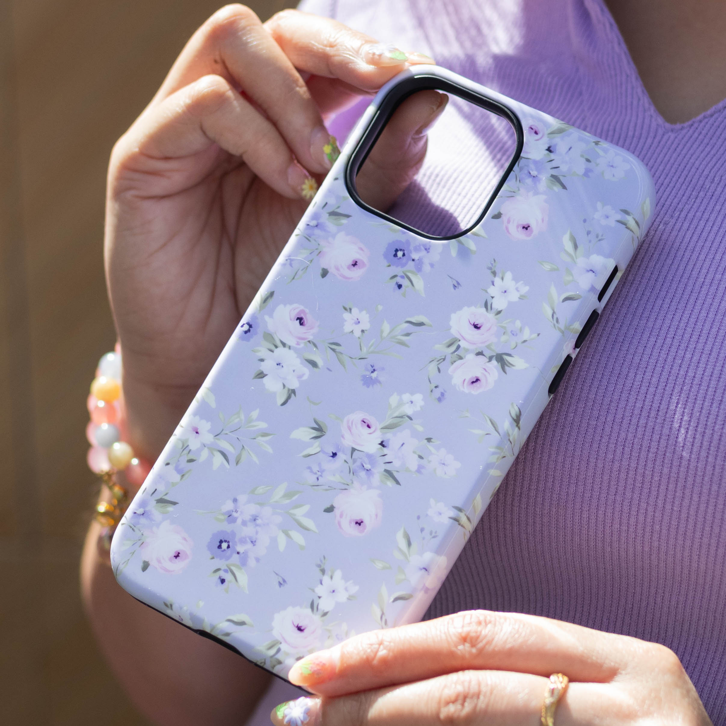 Purple Floral Tough Phone Case